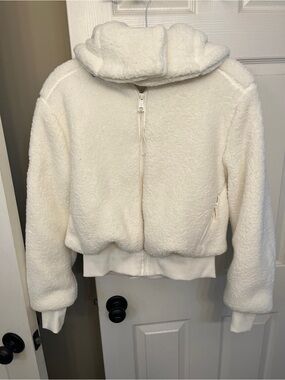 Altar’d State As Revival Cozy Cream Sherpa Zip-Up Hoodie size XS